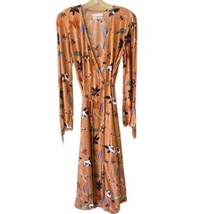 Madewell Audrey True Wrap Midi Dress Fall Floral Sz S